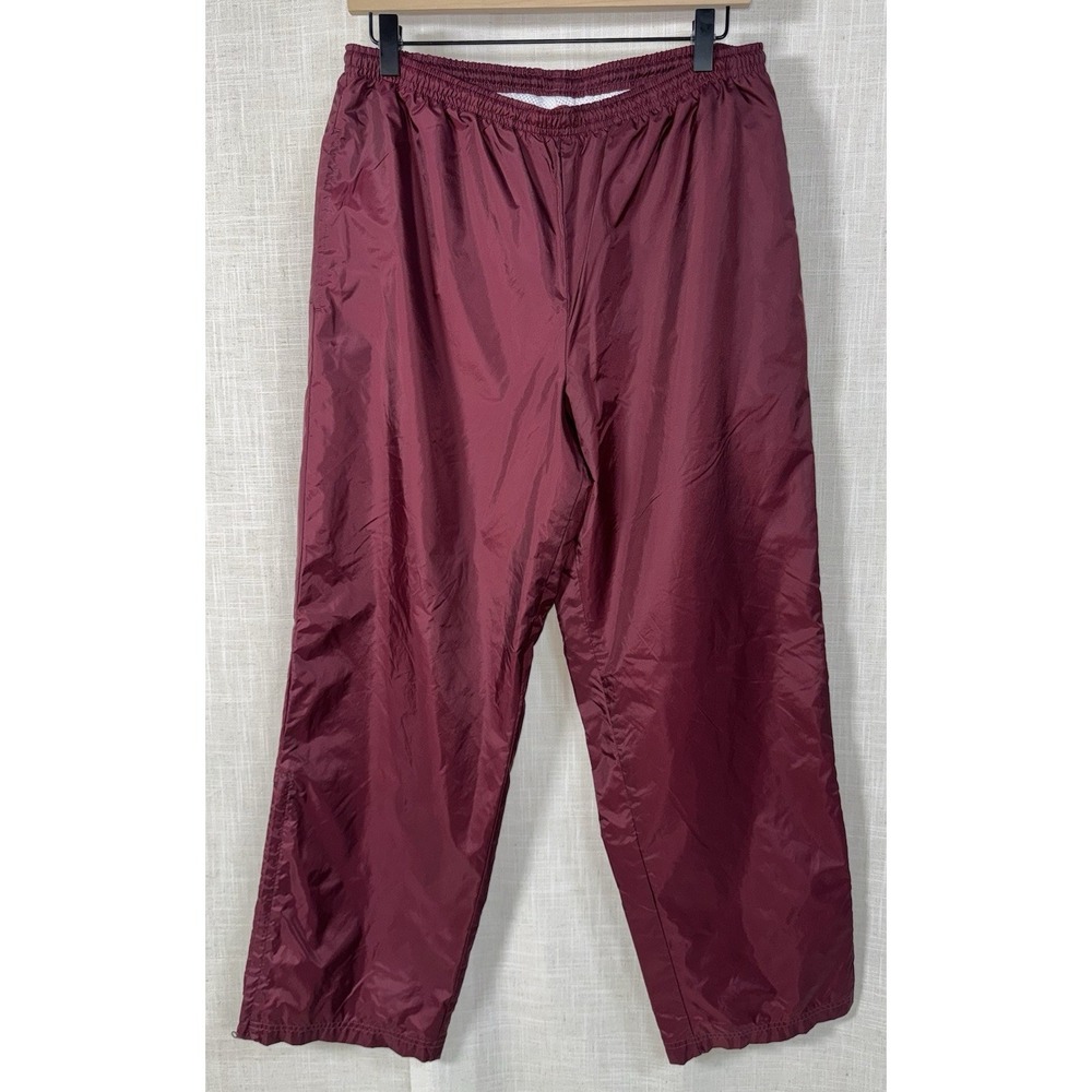 Vintage Y2K Eastbay Track Pants‎ Lined Ankle Zip Nylon Adult Large Burgundy
